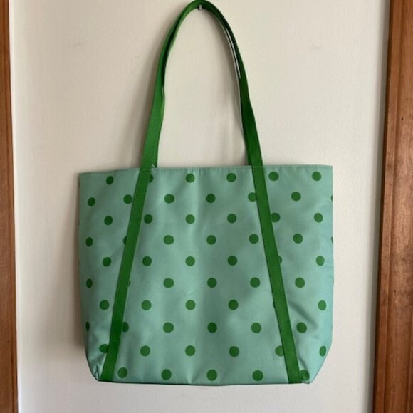 CLINIQUE X KATE SPADE Limited Edition Green Polka Dot Tote - Picture 11 of 16